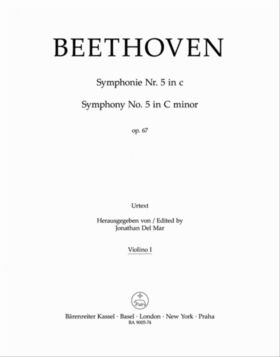 Symphony, No. 5 c minor, Op. 67 Violin scores gallery preview page 1