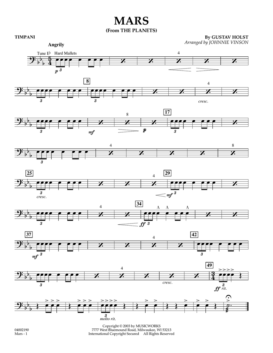 Mars (from The Planets) - Timpani