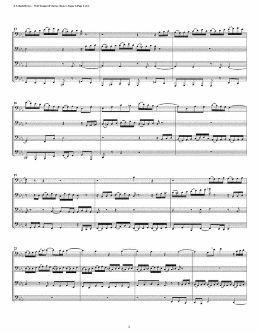Fugue 09 from Well-Tempered Clavier, Book 1 (Euphonium-Tuba Quartet) image number null