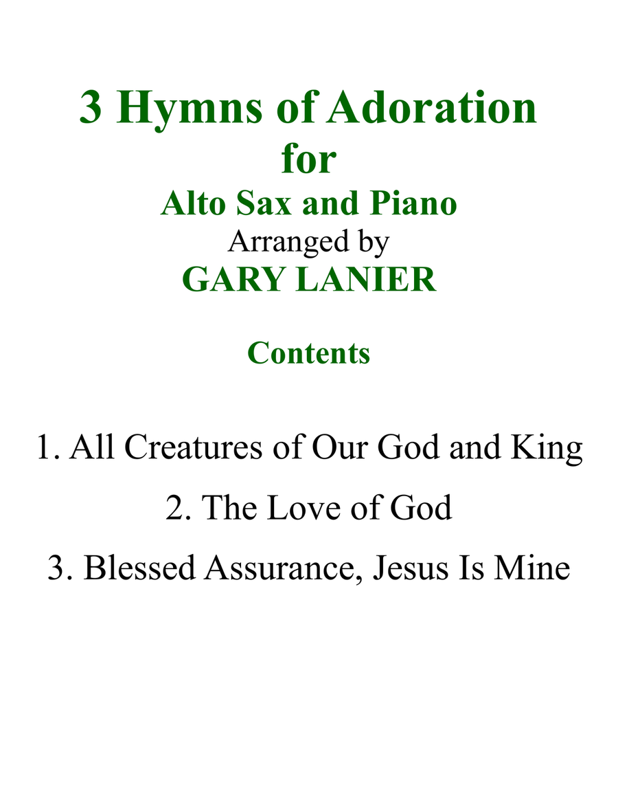 6 HYMNS of Adoration & Guidance Set 1 & 2 (Duets - Alto Sax and Piano with Parts) Woodwind Duet scores gallery preview page 3
