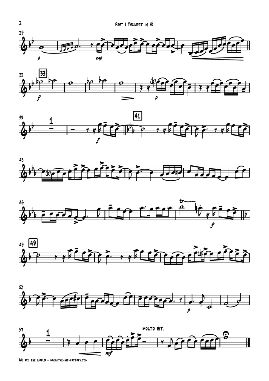 We Are The World Brass Ensemble scores gallery preview page 5