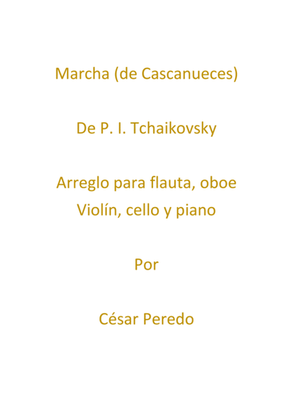 Marcha del ballet Cascanueces para flauta, oboe, violin, cello y teclado image number null