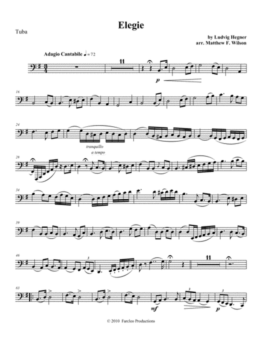 Elegie for tuba and piano, originally double bass and piano
