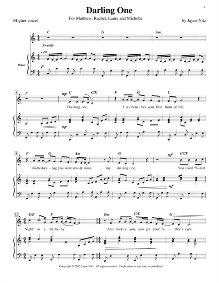 Darling One (high voice) High Voice scores gallery preview page 2