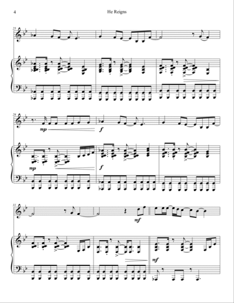 He Reigns Clarinet Solo scores gallery preview page 5