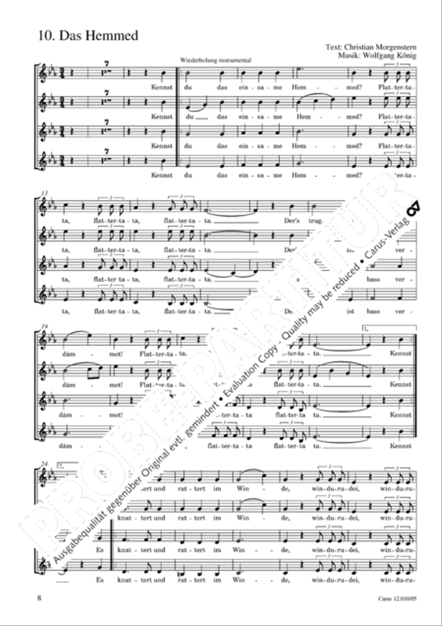 Morgensternlieder Choir scores gallery preview page 9