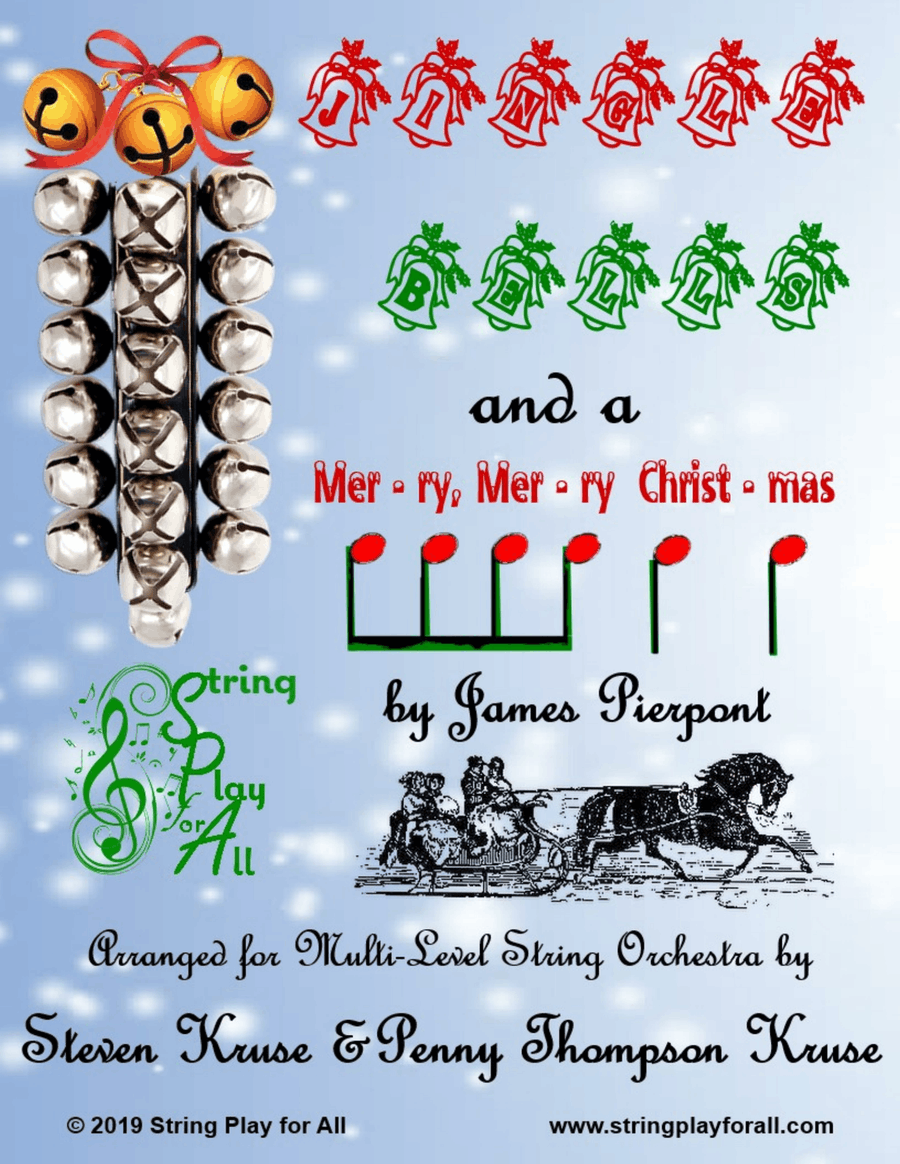 Jingle Bells and a Mer-ry, Mer-ry Christ-mas for Multi-Level String Orchestra String Orchestra scores gallery preview page 1