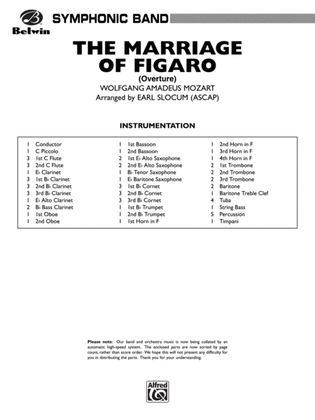 Book cover for The Marriage of Figaro Overture: Score