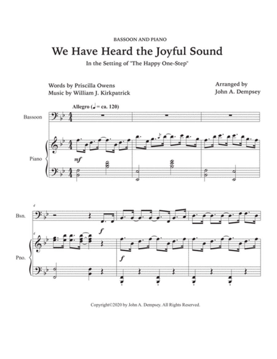 We Have Heard the Joyful Sound (Jesus Saves): Bassoon and Piano image number null
