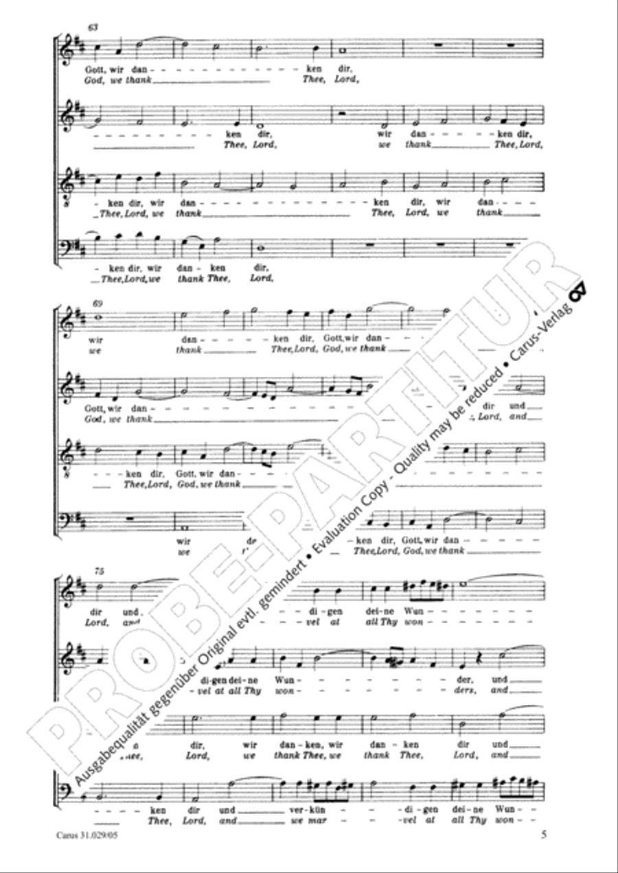 We thank Thee, Lord, God, we thank Thee, Lord (Wir danken dir, Gott, wir danken dir) 4-Part scores gallery preview page 6