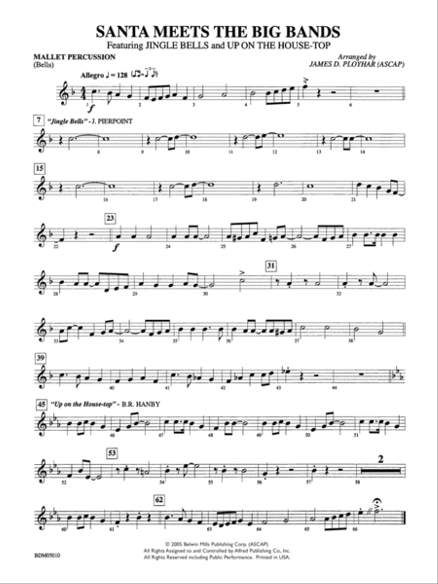 Santa Meets the Big Bands: Mallets Concert Band scores gallery preview page 1
