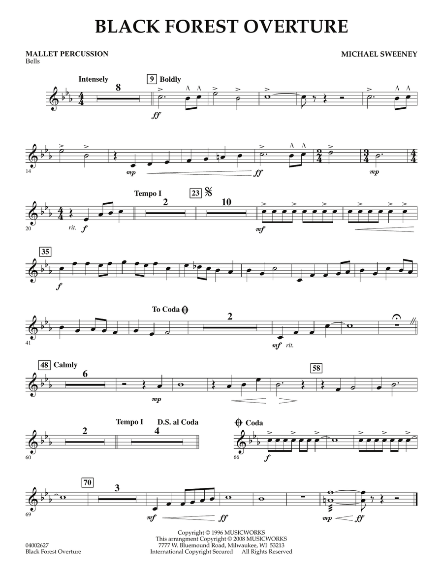 Black Forest Overture - Mallet Percussion Concert Band scores gallery preview page 1