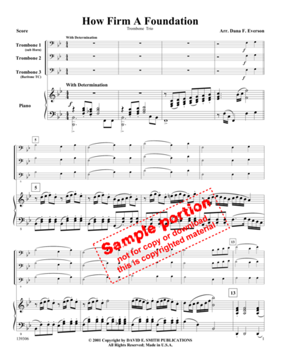 How Firm A Foundation Brass Trio scores gallery preview page 2