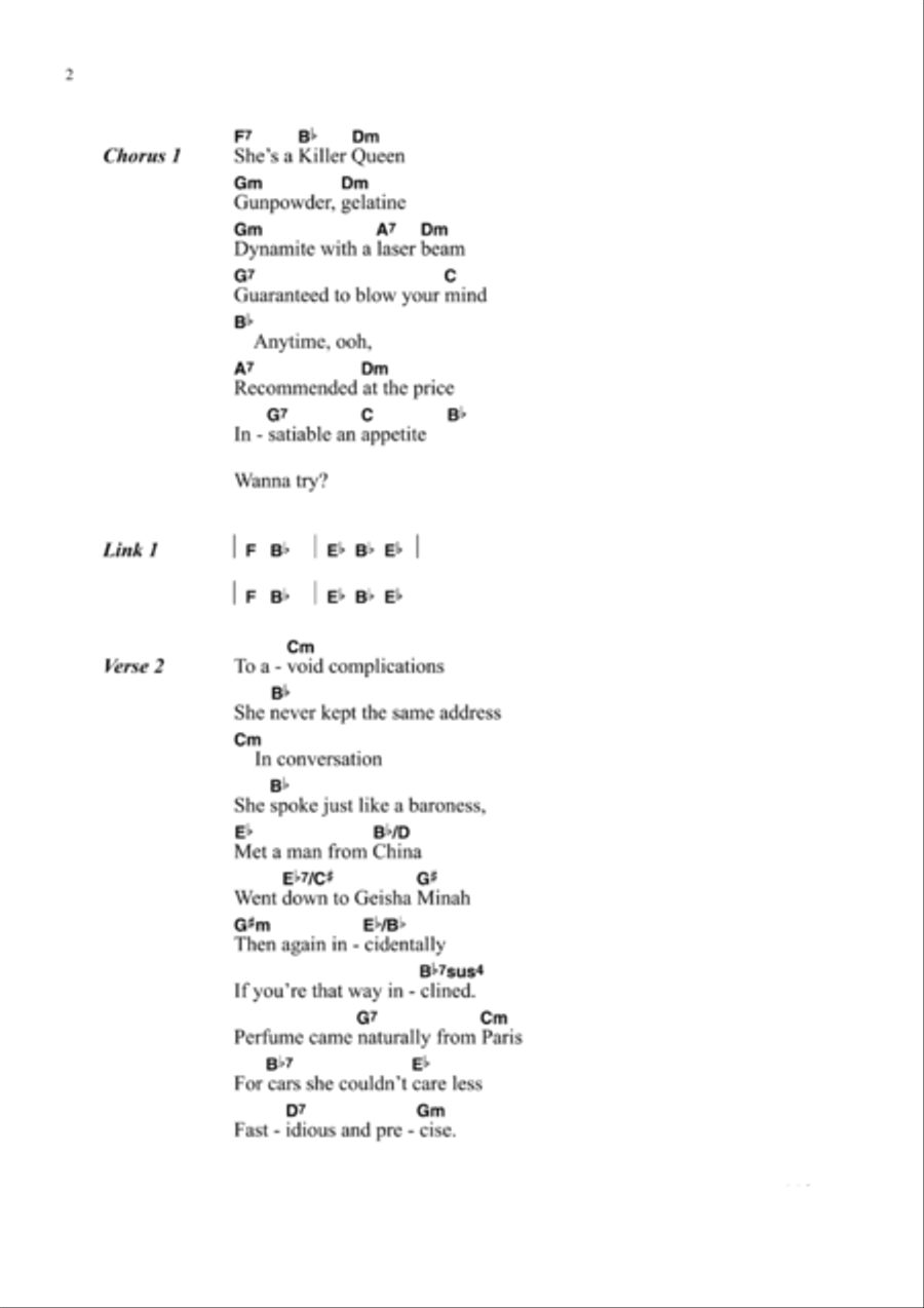 Killer Queen Acoustic Guitar scores gallery preview page 2