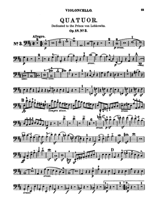 Beethoven: String Quartet, Op. 18 No. 3