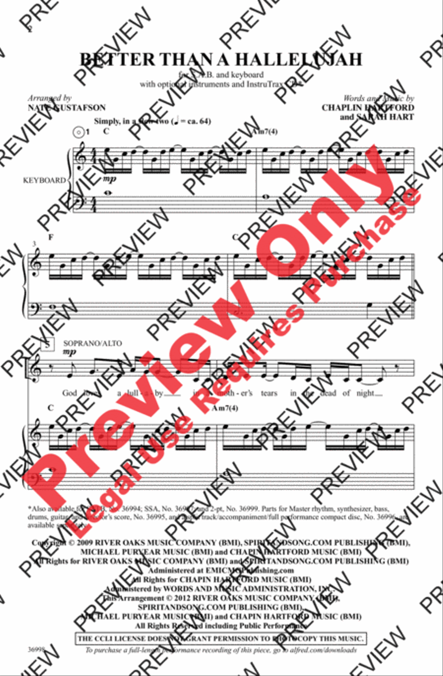 Better Than a Hallelujah 3-Part scores gallery preview page 2