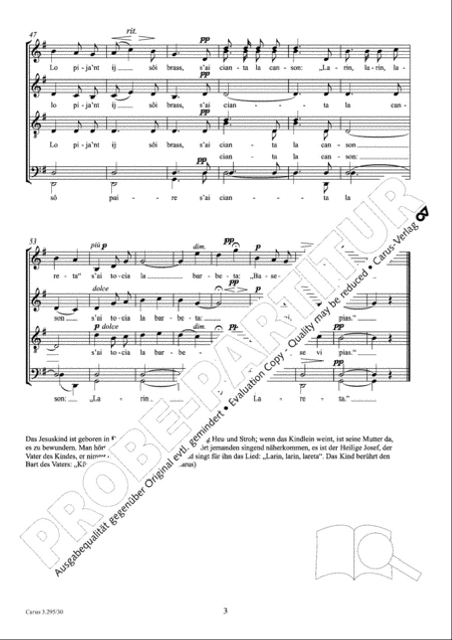 Ninna nanna di Gesu Bambino 4-Part scores gallery preview page 4