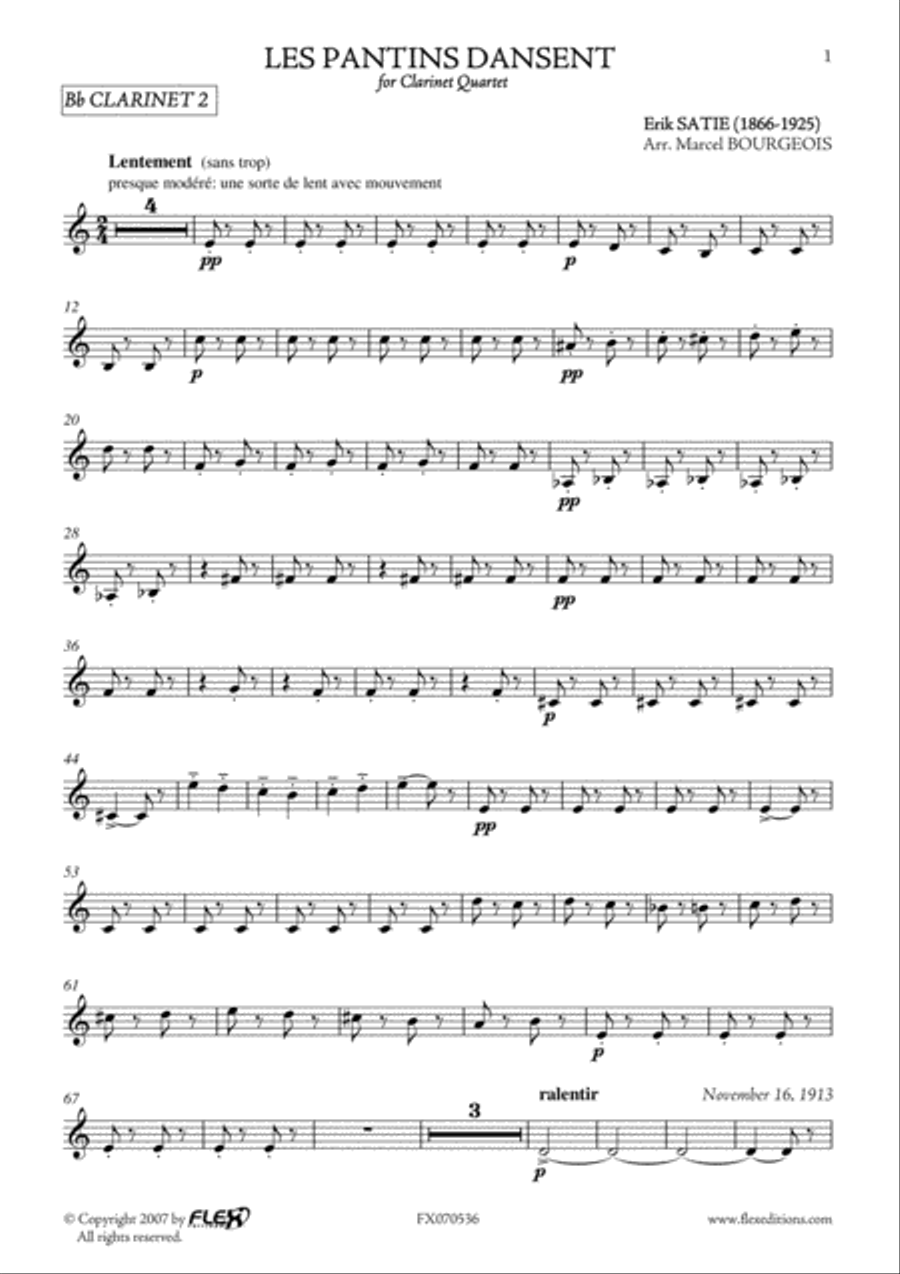 Les Pantins Dansent Les Pantins Dansent Clarinet Quartet scores gallery preview page 5