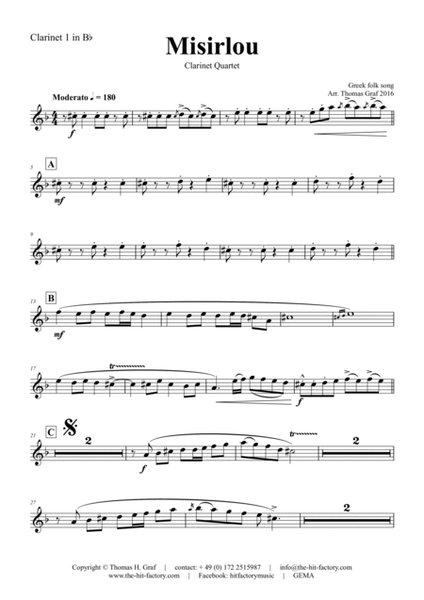 Misirlou - Pulp Fiction - Clarinet Quartet