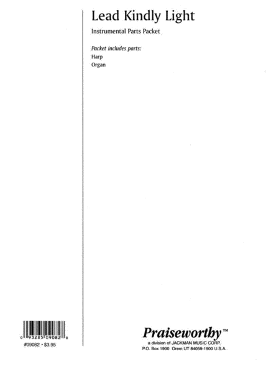 Lead Kindly Light - Harp/Organ Parts Packet Choir scores gallery preview page 1
