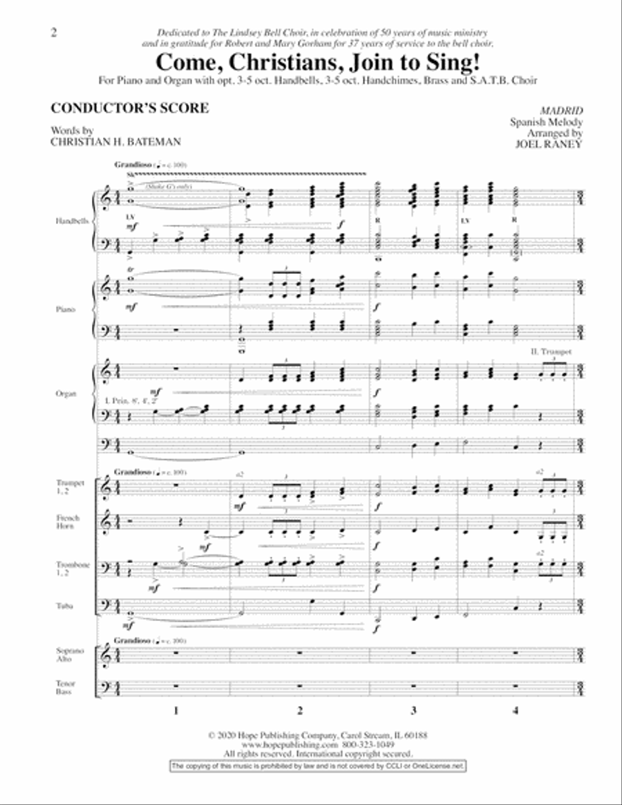 Come Christians, Join to Sing 4-Part scores gallery preview page 2