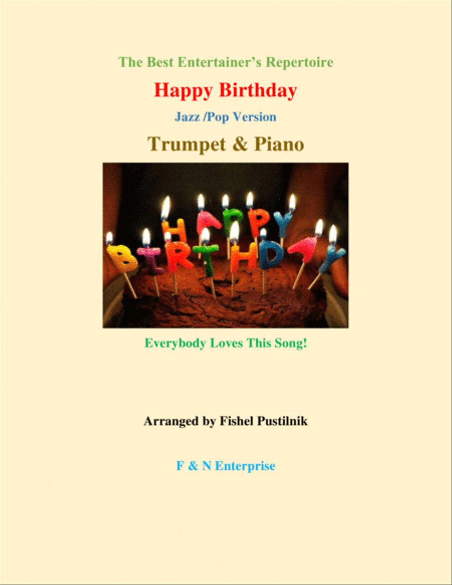 "Happy Birthday"-Piano Background for Trumpet and Piano image number null