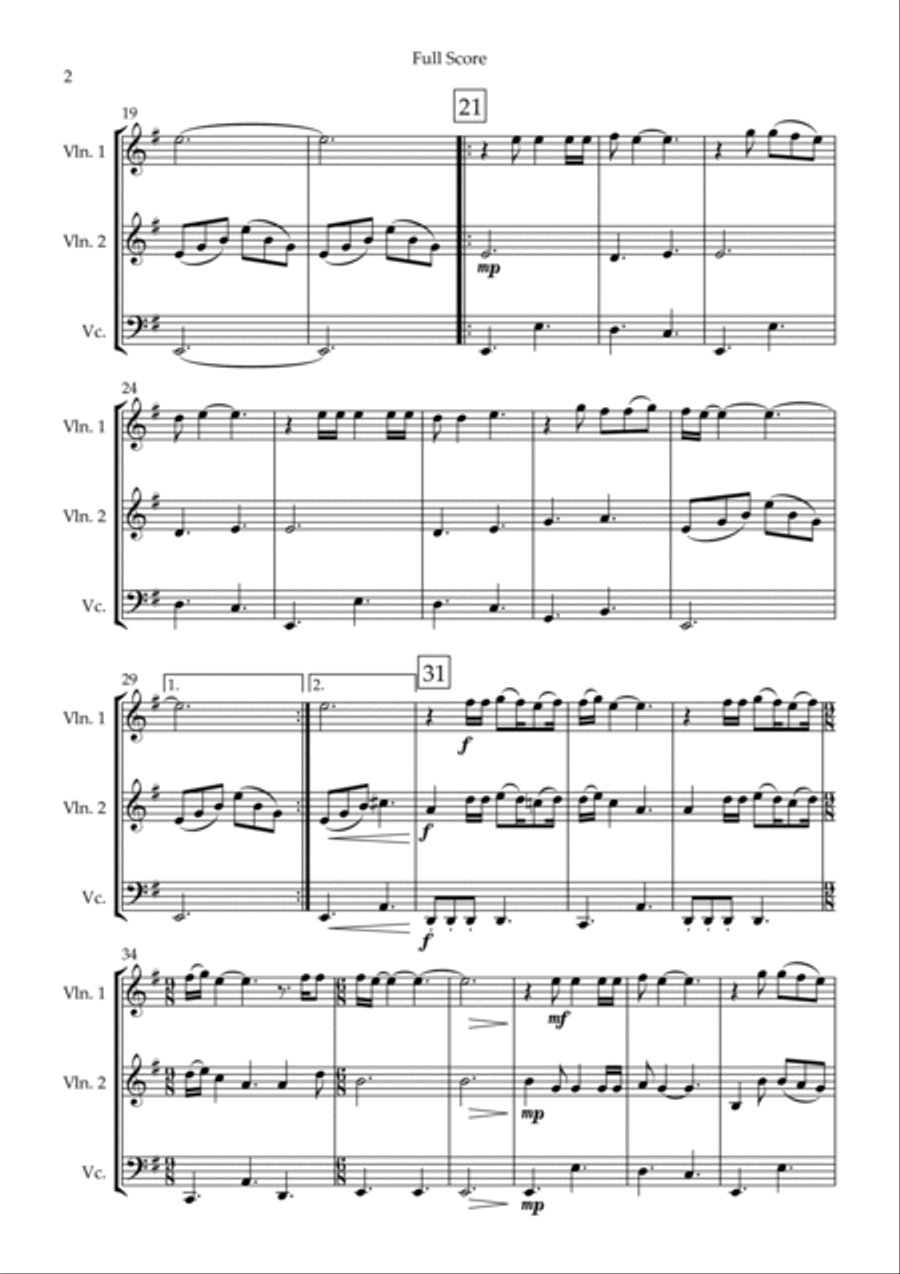 Nothing Else Matters String Trio scores gallery preview page 2