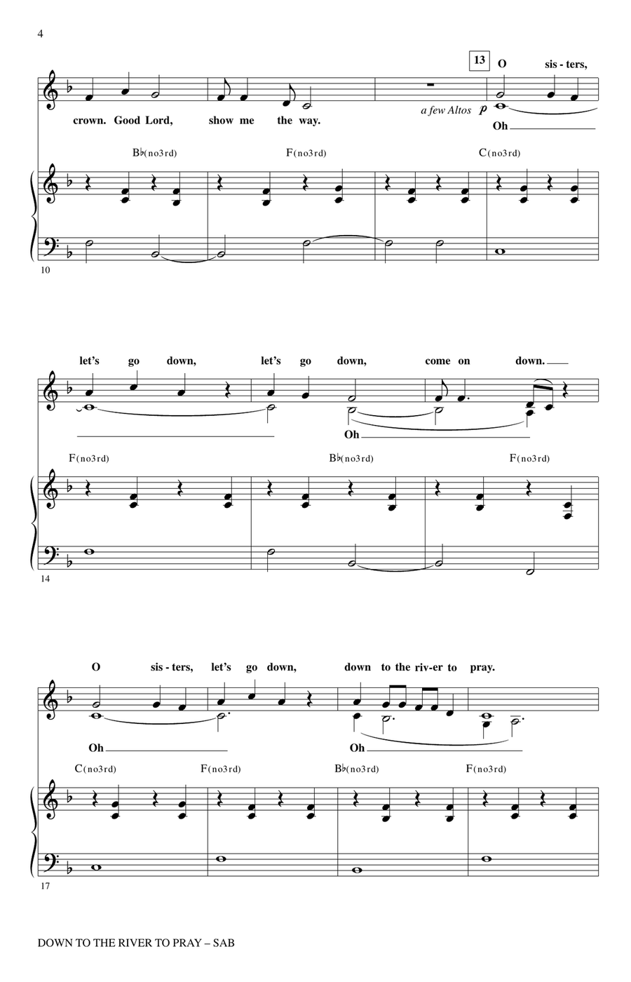 Down To The River To Pray 3-Part scores gallery preview page 2