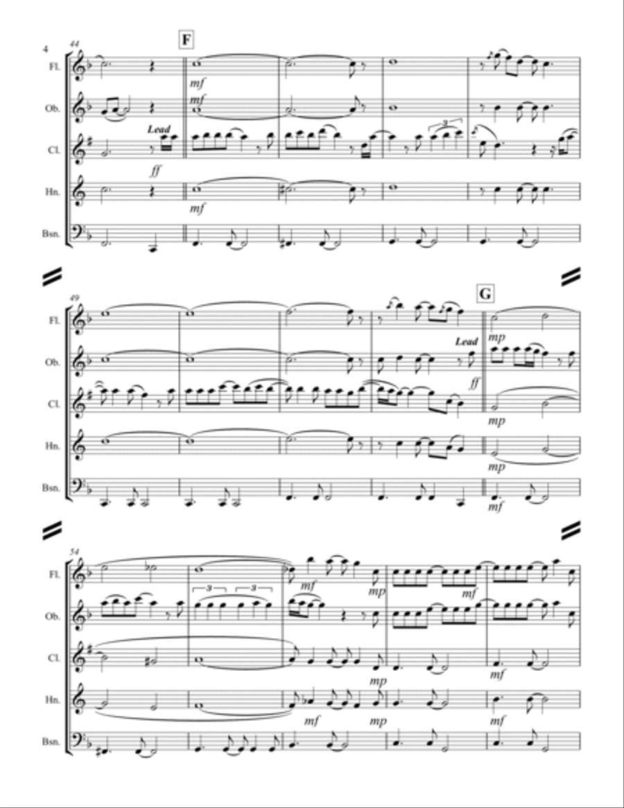 Friends In Low Places Woodwind Quintet scores gallery preview page 5