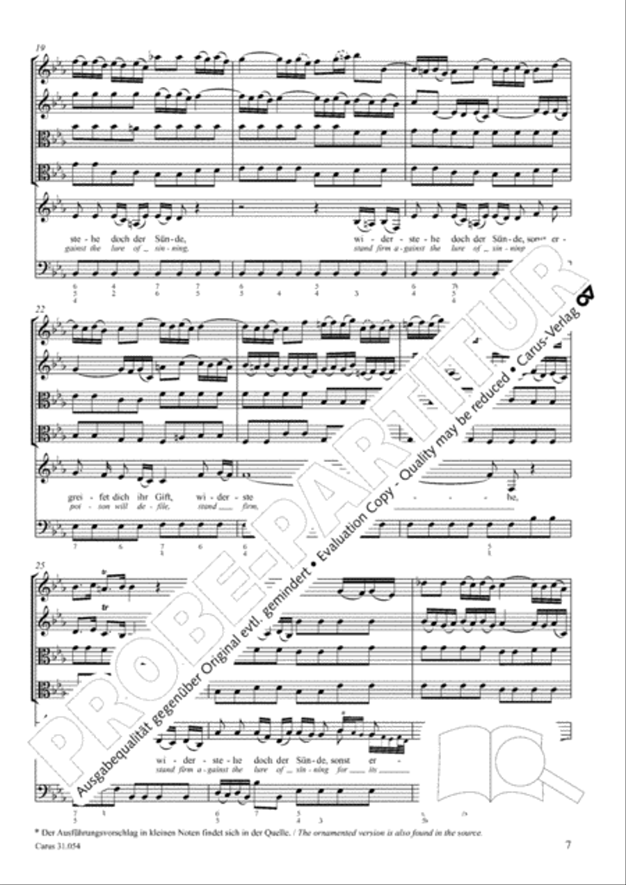 Stand firm against the lure of sinning (Widerstehe doch der Sunde) Alto Voice scores gallery preview page 8