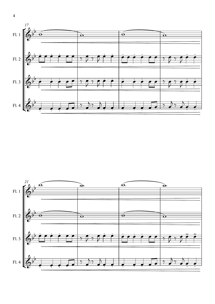 Viva La Vida Flute Quartet scores gallery preview page 4