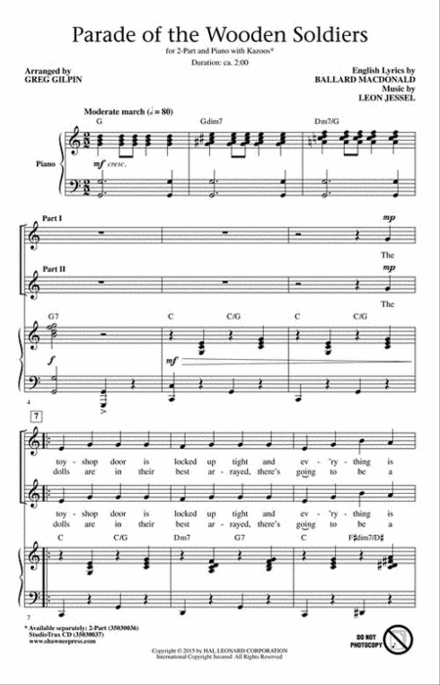 Parade of the Wooden Soldiers Choir scores gallery preview page 2