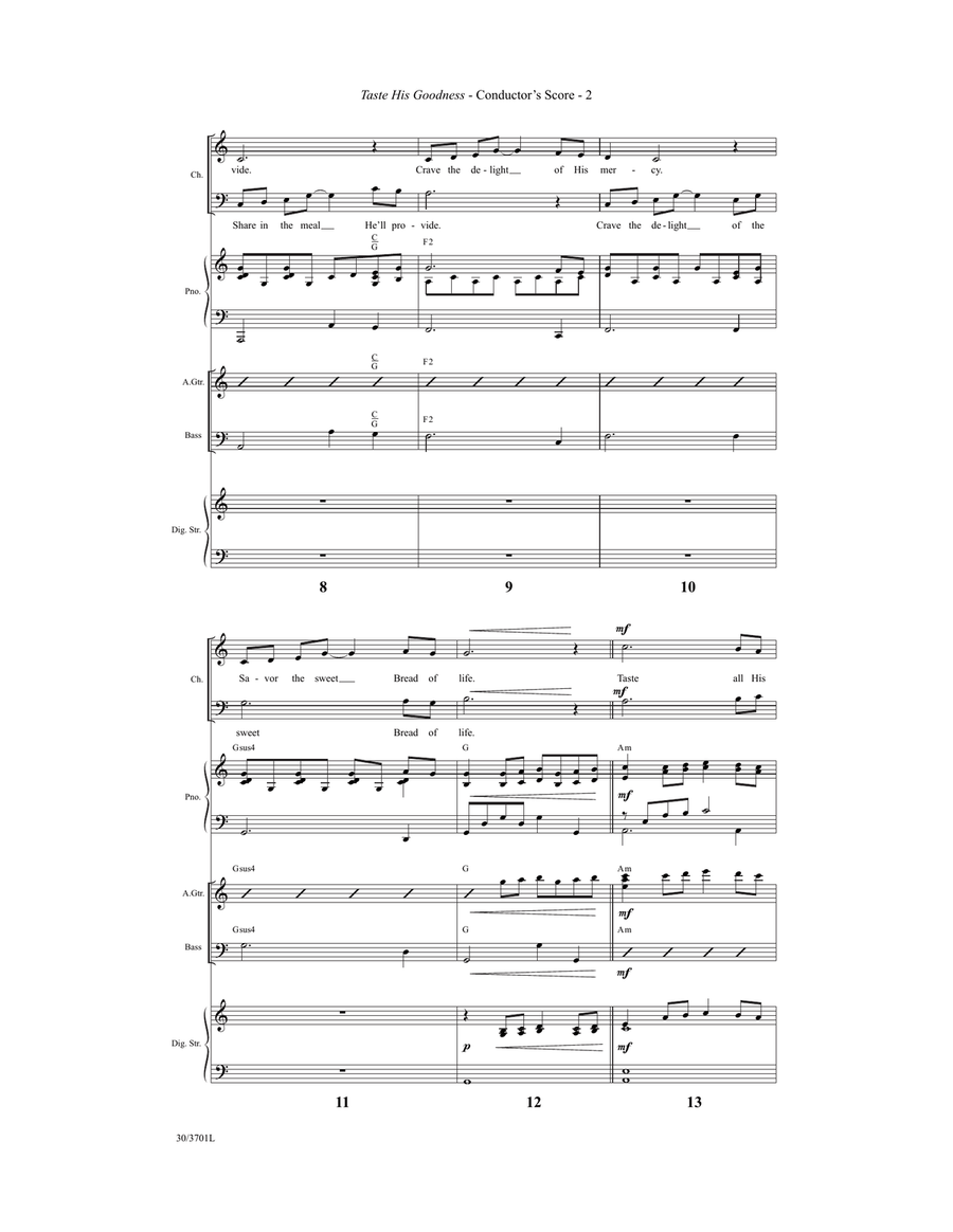 Taste His Goodness - Rhythm Score and Parts (Digital Download) Rhythm Section scores gallery preview page 2