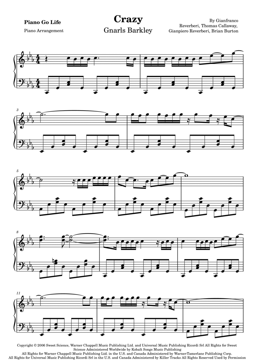 Crazy Piano Solo scores gallery preview page 1