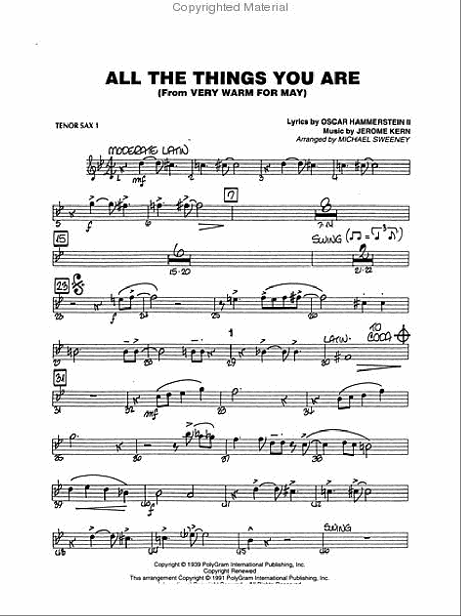 Easy Jazz Favorites – Tenor Sax 1 Jazz Ensemble scores gallery preview page 3