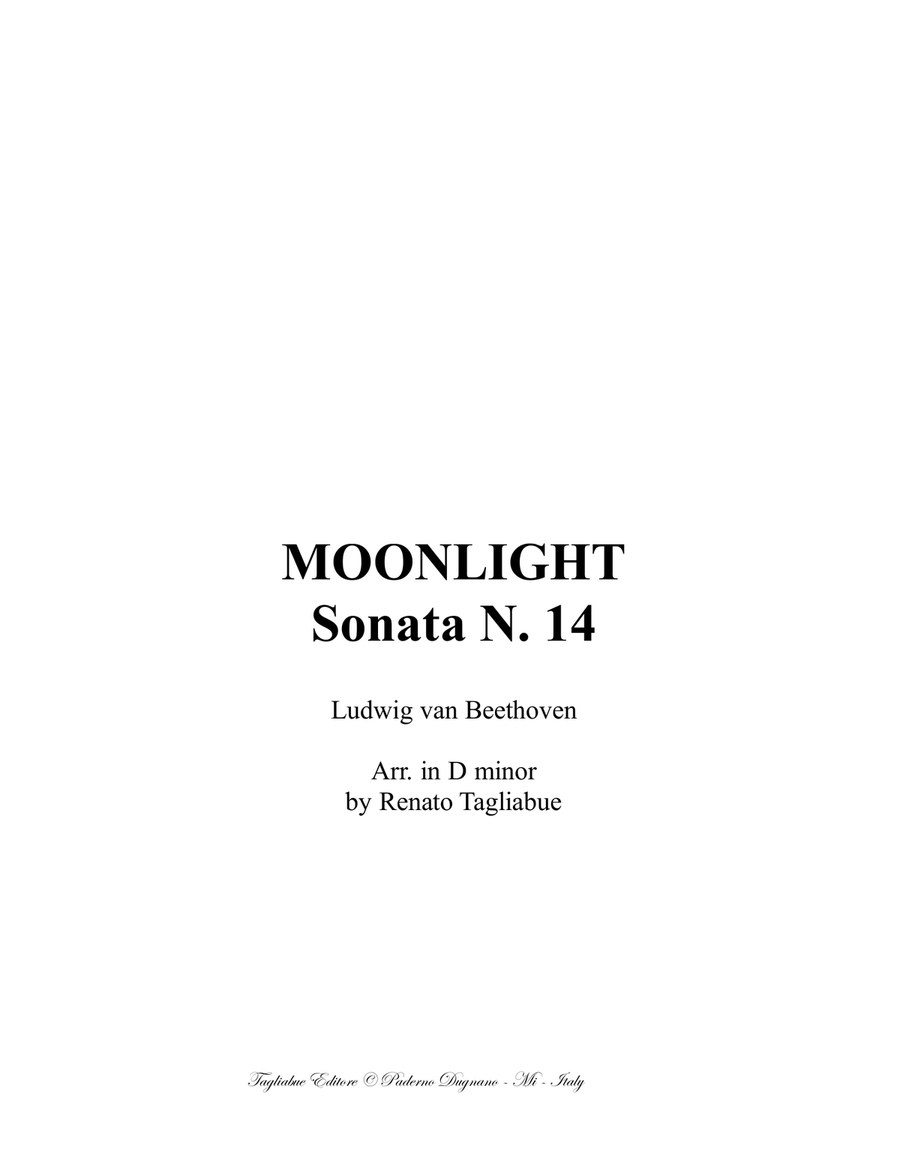 MOONLIGHT SONATA - 1st. Mov. - Arr. in D minor - Easy Piano Easy Piano scores gallery preview page 1