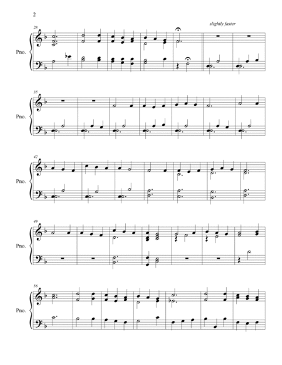 Holy God We Praise Thy Name (Grosser Gott) Piano Solo scores gallery preview page 2