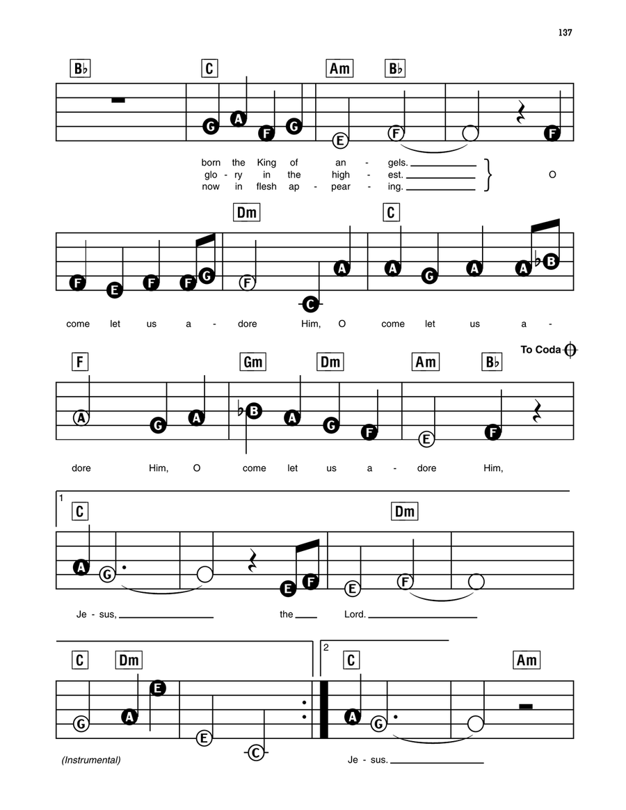O Come, All Ye Faithful Electronic Keyboard scores gallery preview page 2