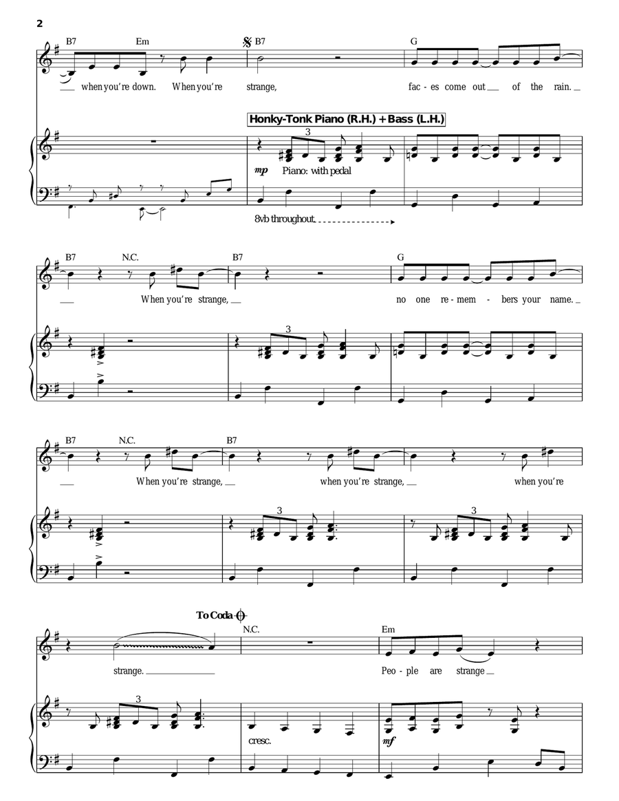 People Are Strange People Are Strange Piano, Vocal scores gallery preview page 2