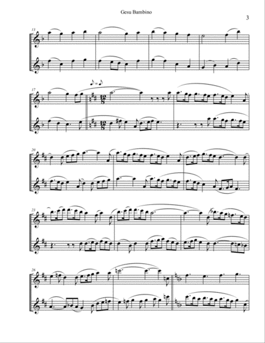 Gesu Bambino - Flute Duo Flute Duet scores gallery preview page 3