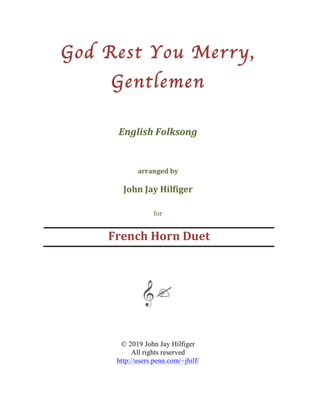God Rest You Merry, Gentlemen for French Horn Duet