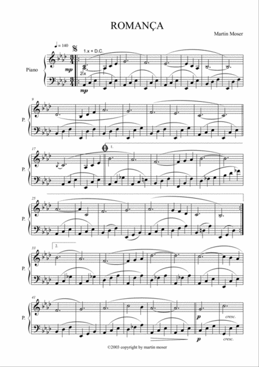ROMANÇA Piano Solo scores gallery preview page 1