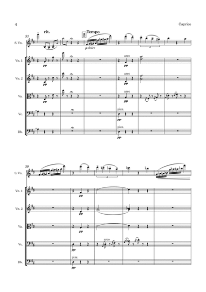 Ysaye Caprice d'apres l'Etude en forme de Valse for Violin and String Orchestra image number null