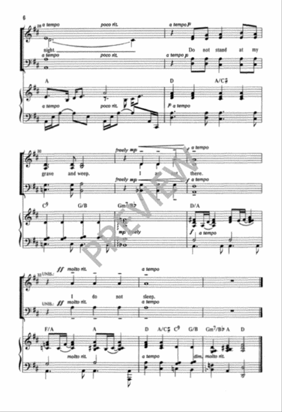 Do Not Stand at My Grave and Weep 4-Part scores gallery preview page 7