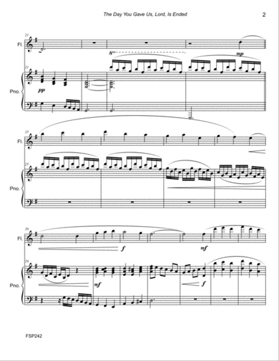 THE DAY YOU GAVE US LORD IS ENEDED - FLUTE SOLO with Piano Accompaniment Flute Solo scores gallery preview page 2