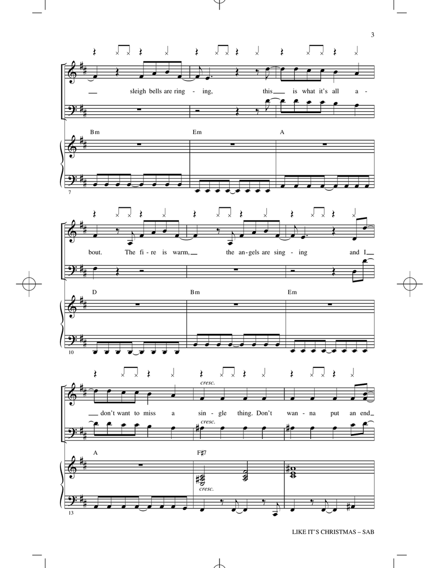 Like It's Christmas (arr. Mac Huff) 3-Part scores gallery preview page 2