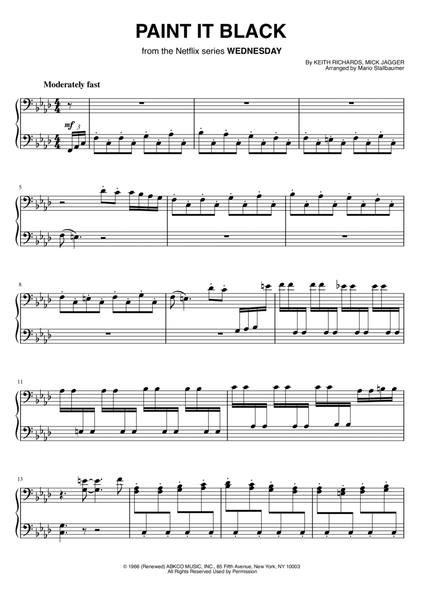 Paint it black – The Rolling Stones Sheet music for Piano (Solo) Easy