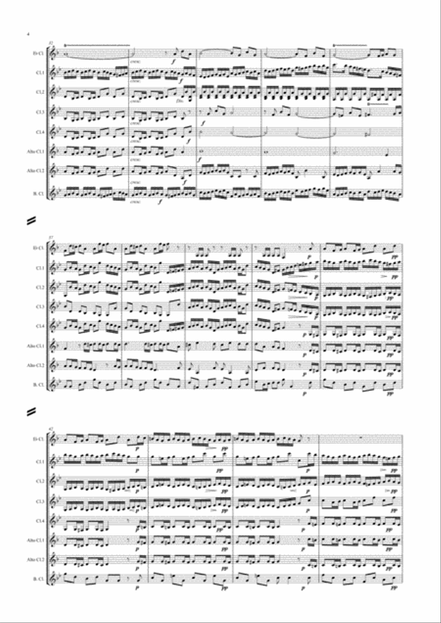 Brandenburg Concerto No. 2 arr. Clarinet Choir Clarinet Choir scores gallery preview page 4