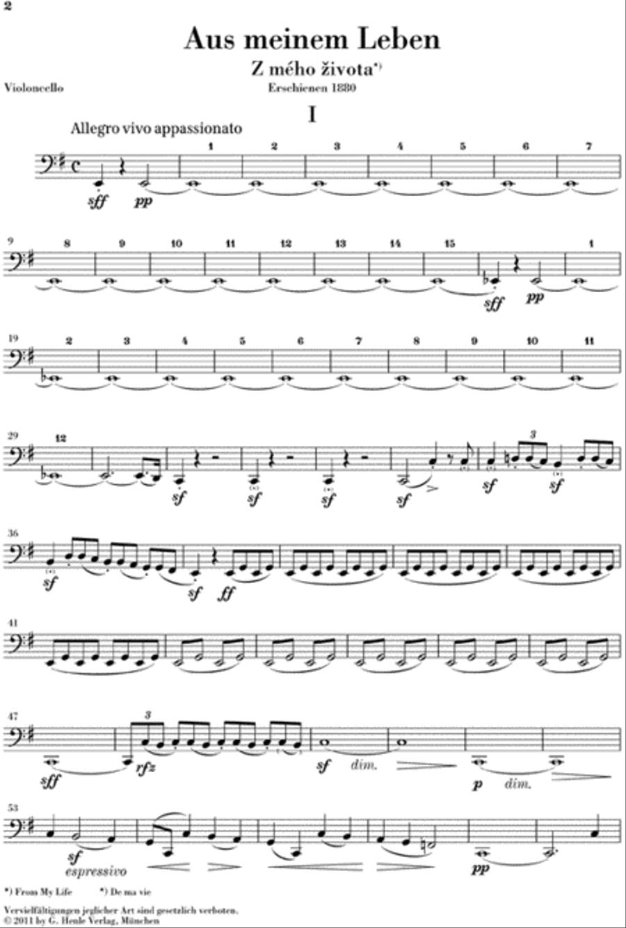From My Life – String Quartet No. 1 in E Minor String Quartet scores gallery preview page 5