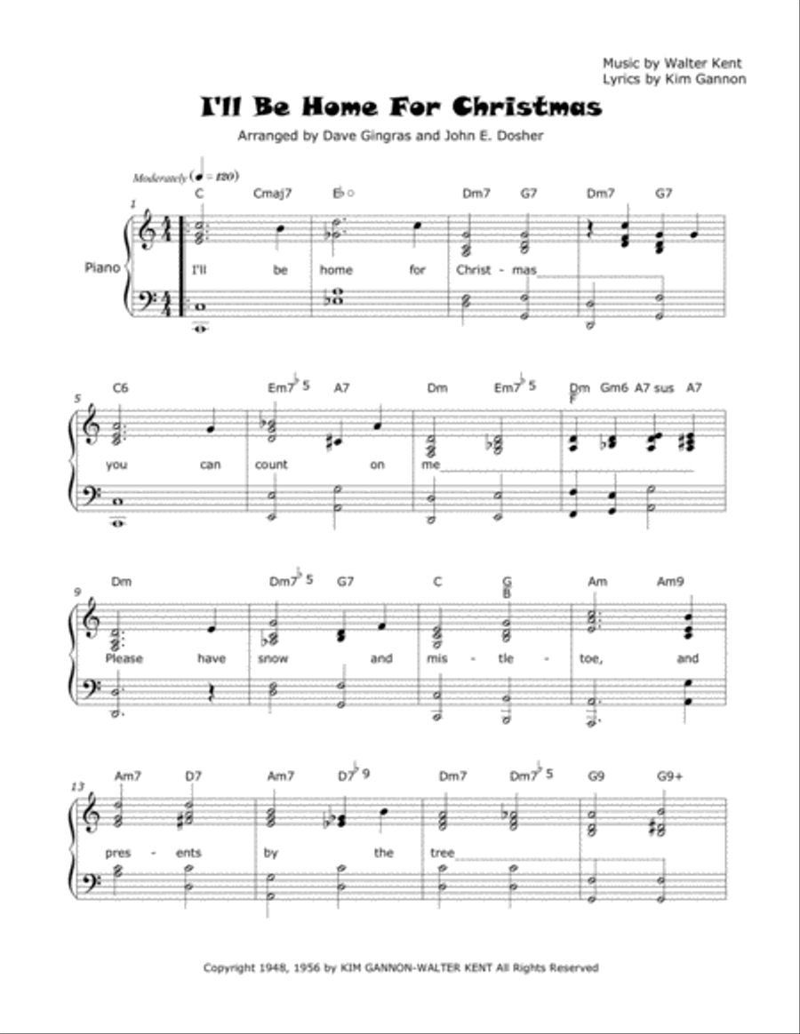 I'll Be Home For Christmas Voice scores gallery preview page 1